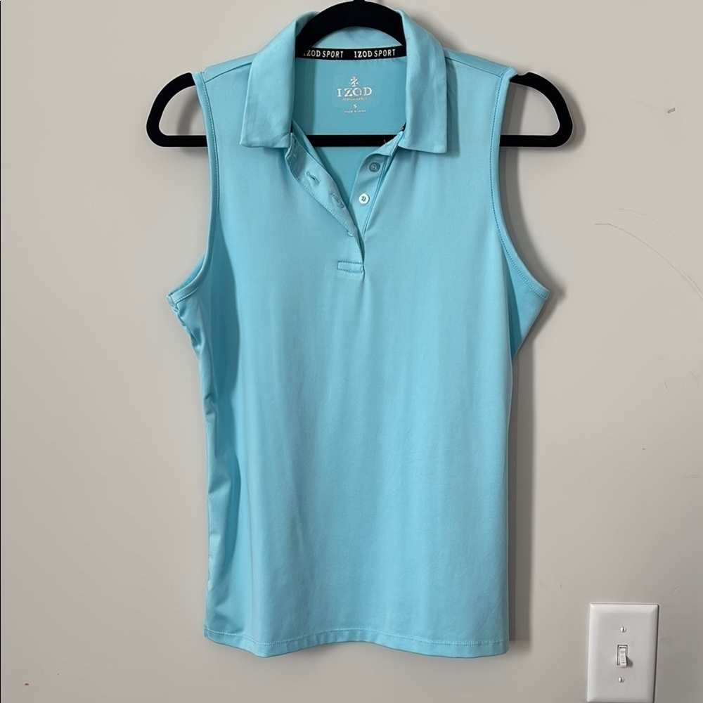 Izod Sleeveless Collared Tank Top Size Small